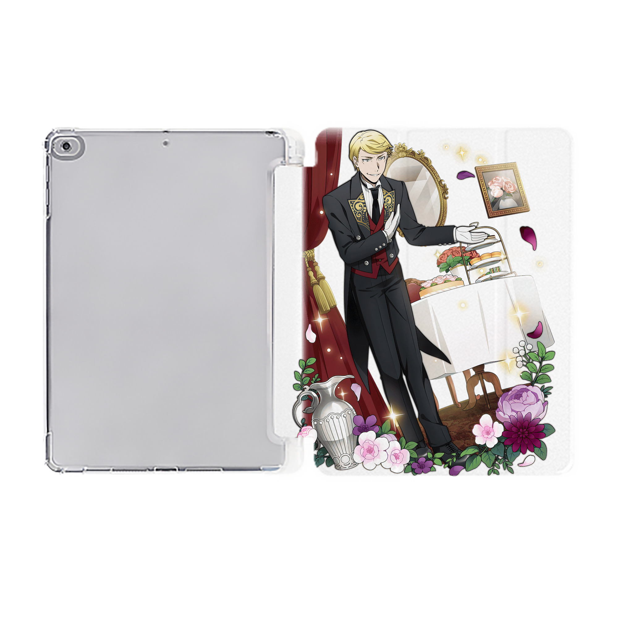 （画像用） 文豪ストレイドッグス Bungo Stray Dogs IPad ケース ペン収納付き 三つ折りスタンド PUレザー×シリコン 対応機種9.5/10.5/10.9インチ